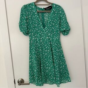 Realisation par ozzie floral mini dress green
